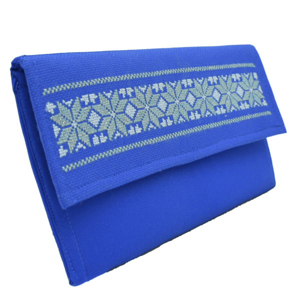 Poseta plic cusuta traditional albastru