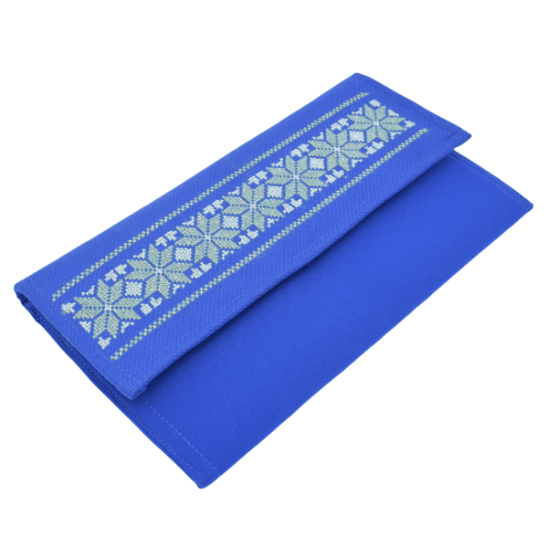 Poseta plic cusuta traditional albastru