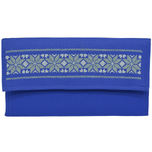 Poseta plic cusuta traditional albastru