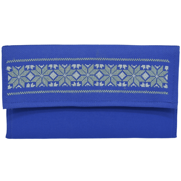 Poseta plic cusuta traditional albastru
